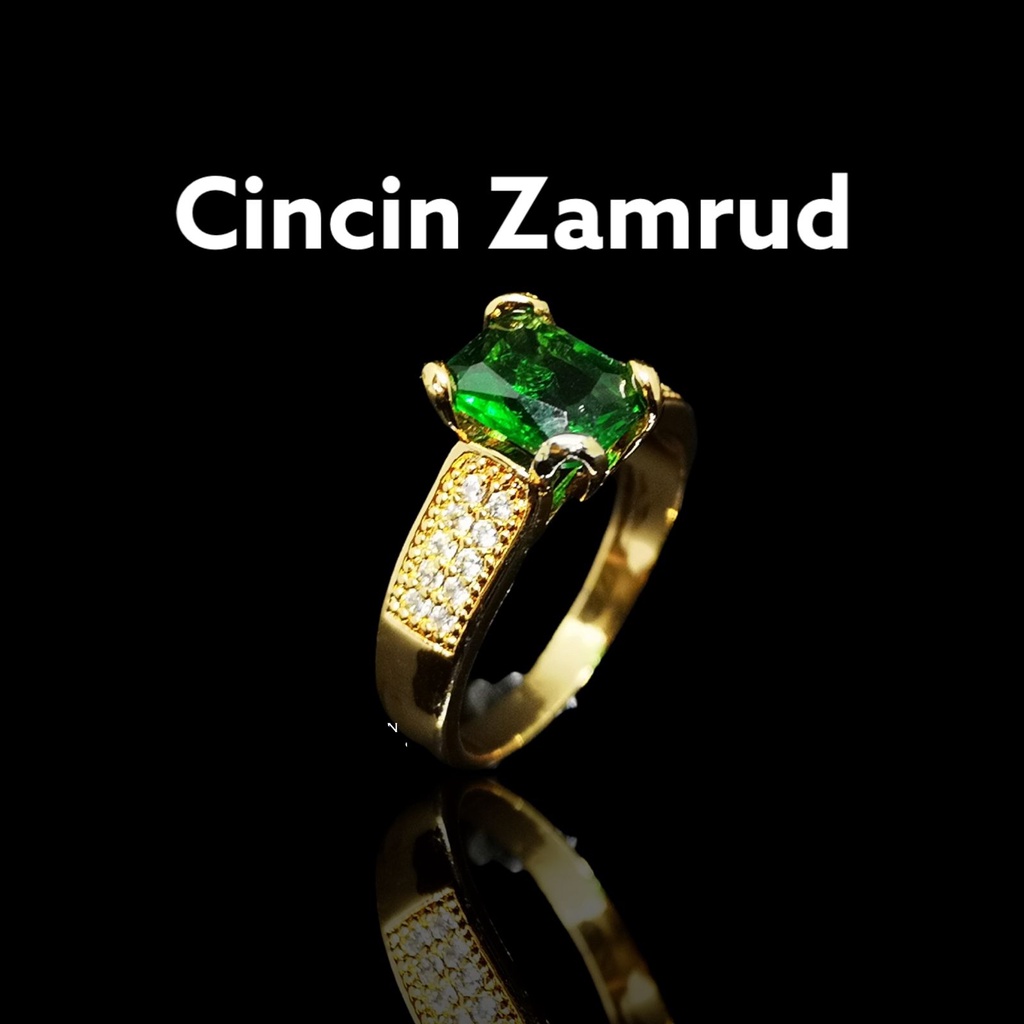 Cincin Wanita Cewek Batu American Diamond Berlian Gold Emas Mewah LM 02