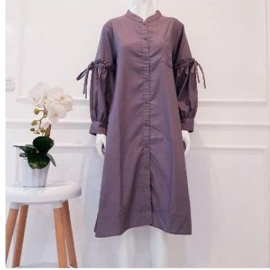 Long Tunik Katun Ima *EK_LT08Abu* Ori By Ednes Kayla