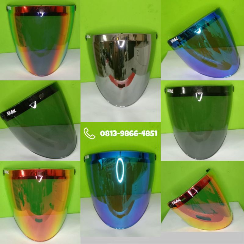Kaca Helm Retro / BOGO Merk SNAIL (PAKET HELM RETRO KEREN)