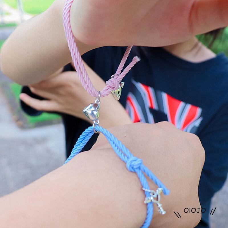 【COD】2 PCS TERMURAH GELANG MAGNET COUPLE LUCU ANEKA WARNA GELANG PERSAHABATAN