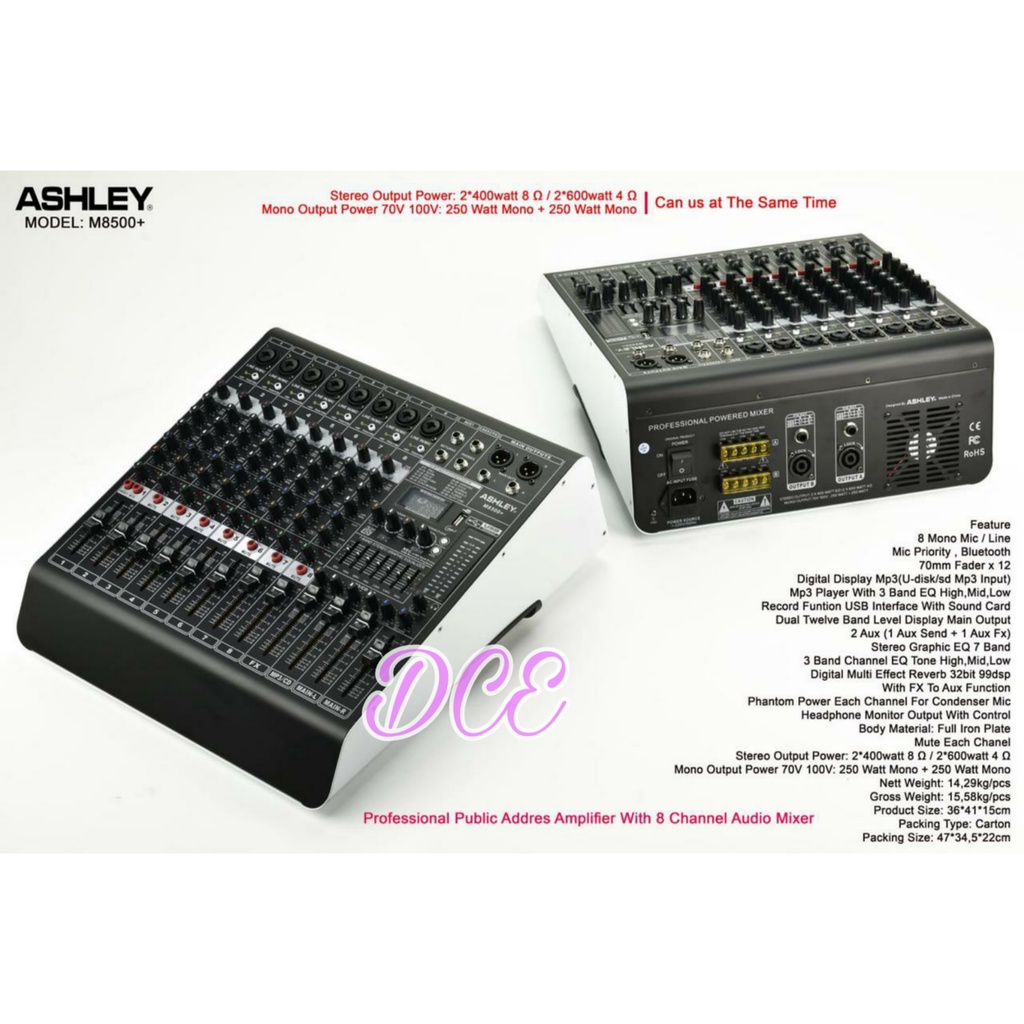 power mixer ashley m8500+ m 8500+ m8500 plus m 8500plus original