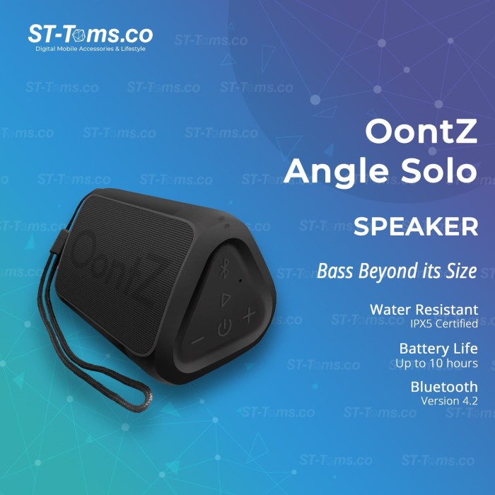 Oontz Angle Solo Super Portable Bluetooth Speaker - Black