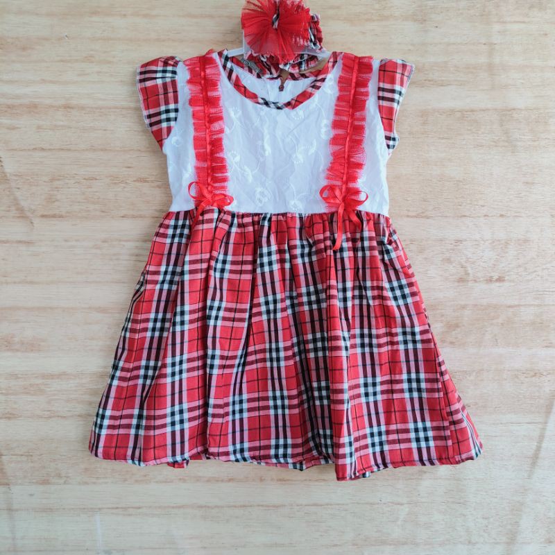 Dress Anak 2 3 tahun kotak lucu gaun anak cewek motif kotak ( dress kotako )