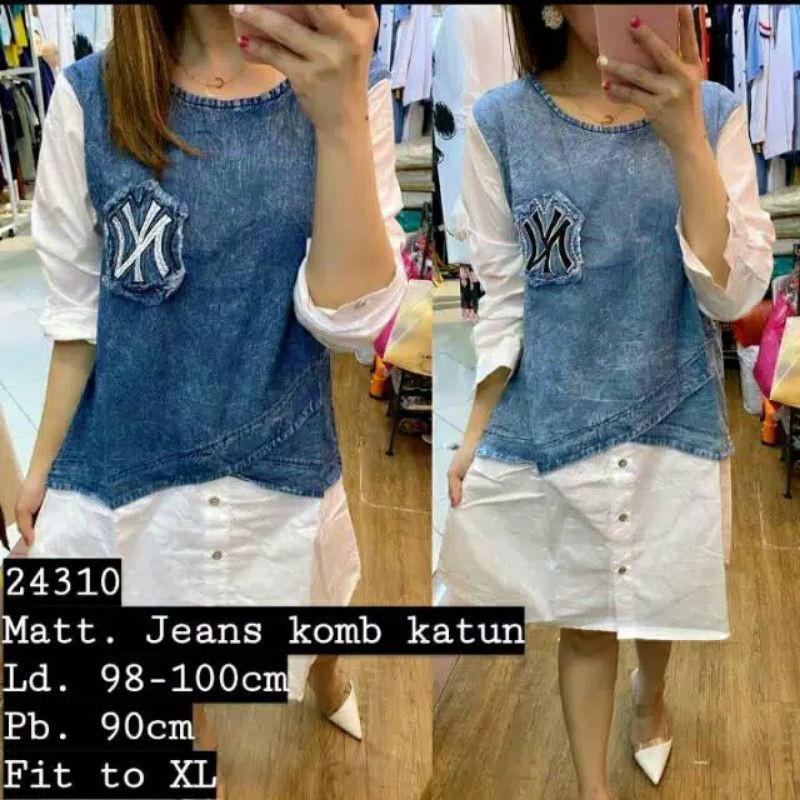 TUNIK JEANS KOMB KATUN/TUNIK BANGKOK IMPORT