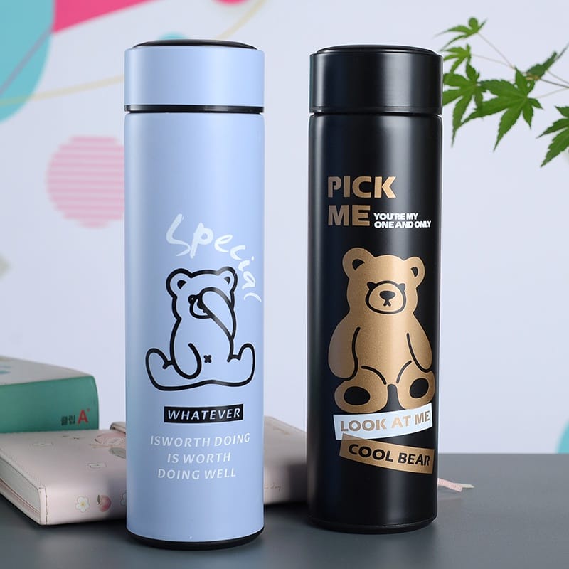 BOTOL MINUM TERMOS CARTOON ANIMAL BINATANG BEAR / BERUANG AIR HANGAT