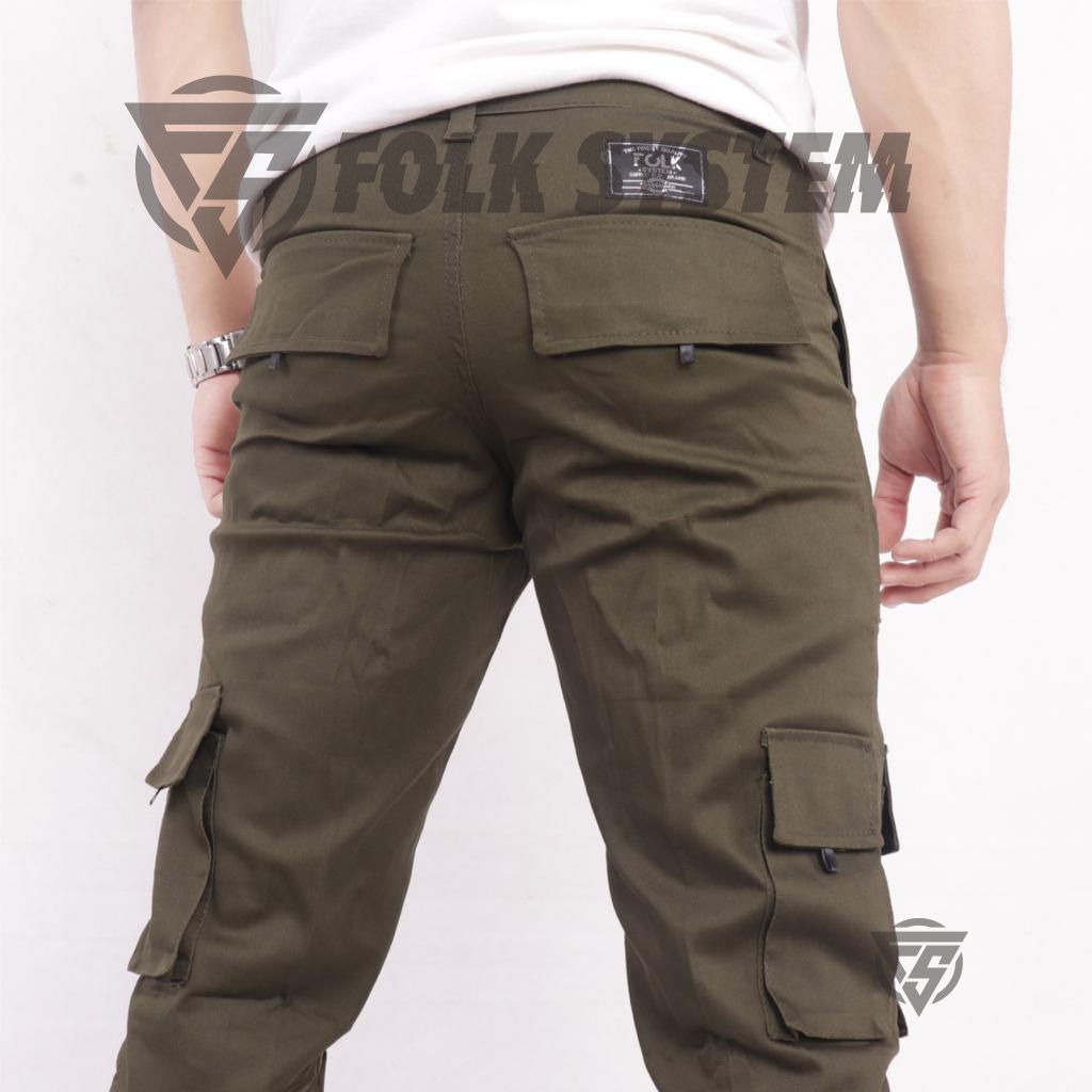 Celana pria chino cargo original folksystem