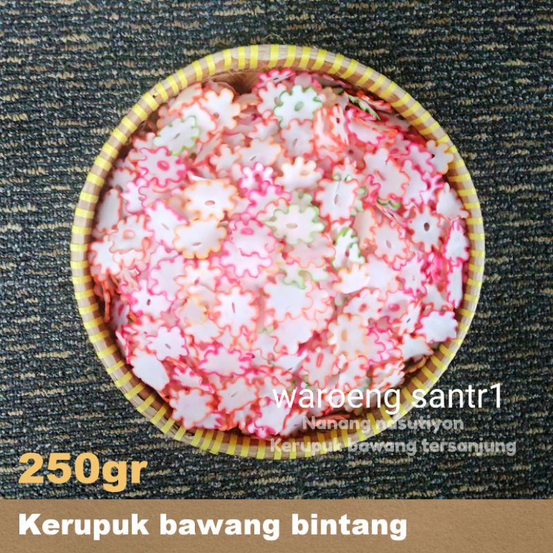 

Kerupuk krupuk bawang bintang mentah mekar siap goreng 250gram