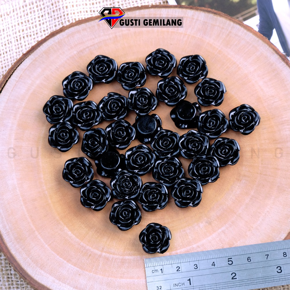 Isi 12pcs Bunga Hitam Polos Tuspin Bros