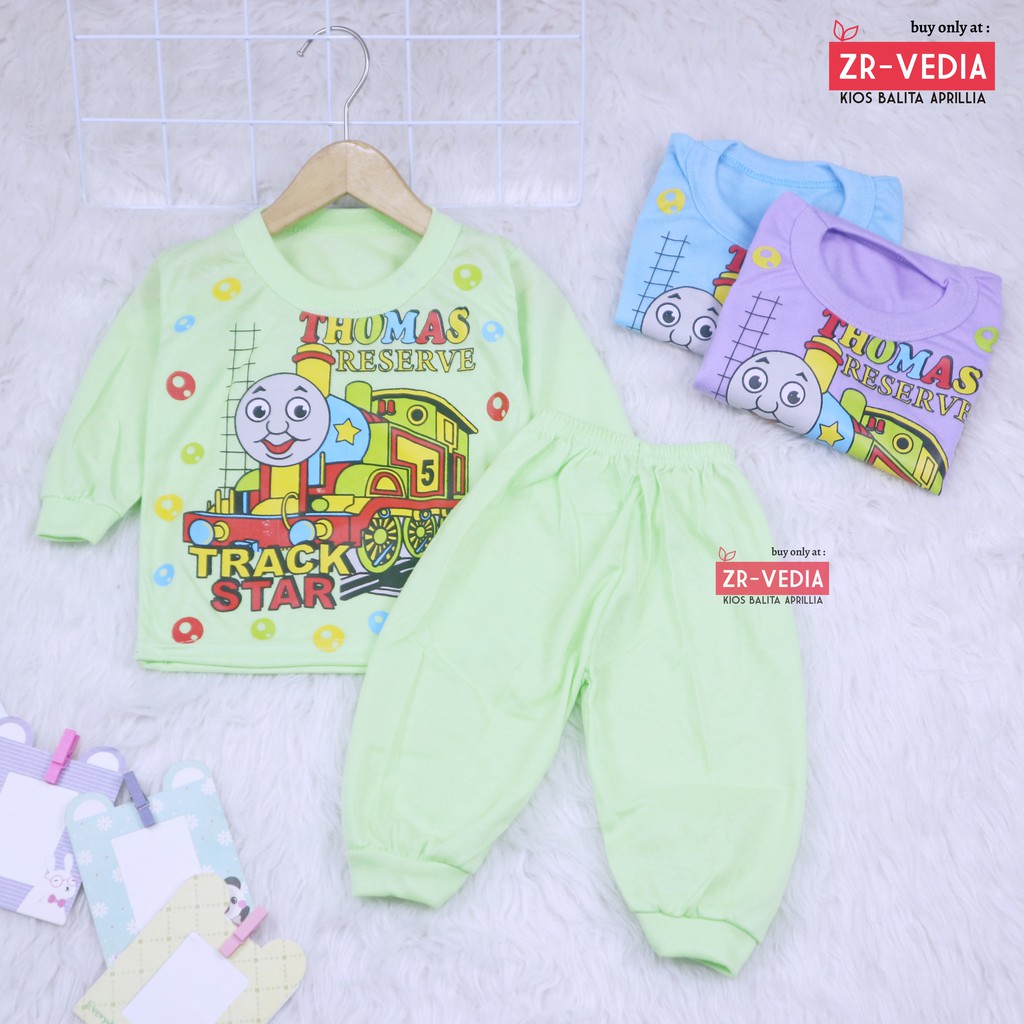 Piyama Kaos Kartun Uk. Bayi / Baju Tidur Bahan Kaos Anak Laki Perempuan Murah Gambar Kartun Adem kiosbalitaaprilia