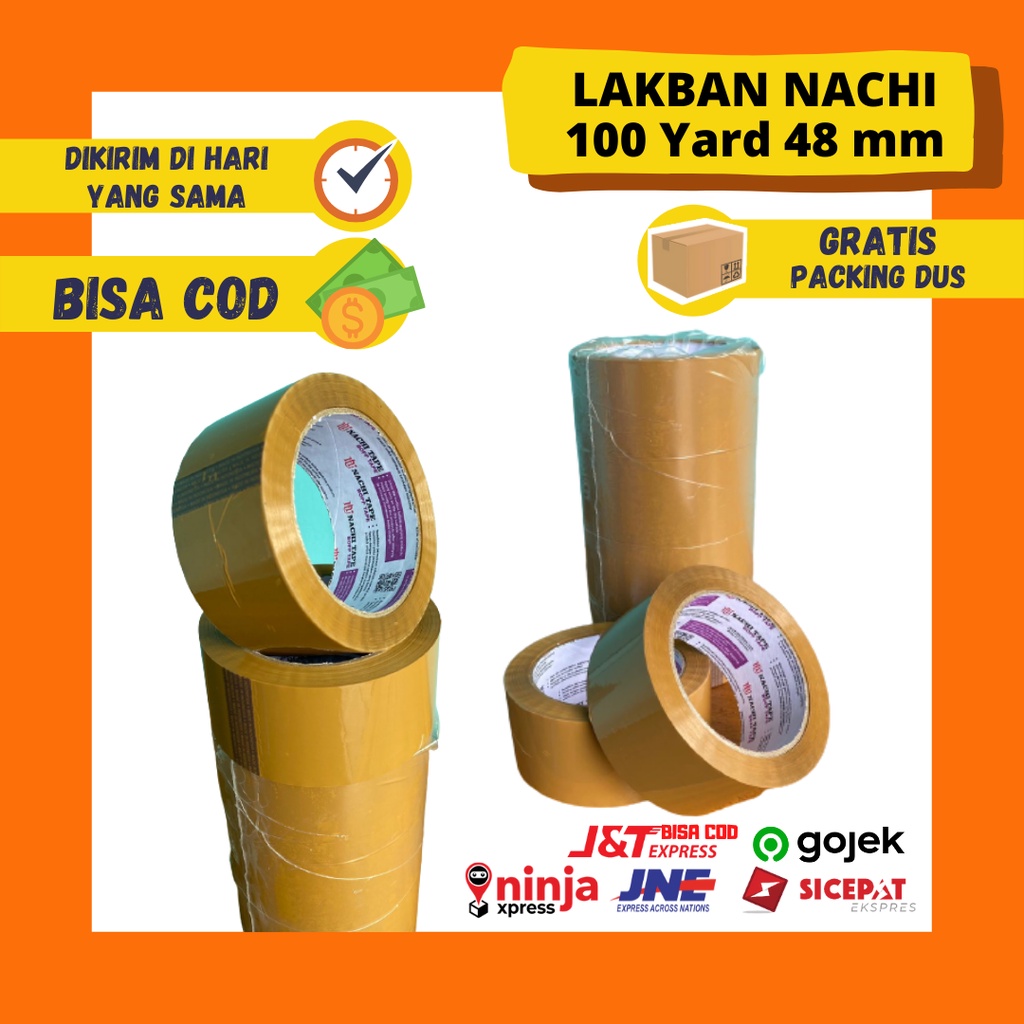 LAKBAN COKLAT / BENING NACHI 2 INCH 100 YARD 48 MM