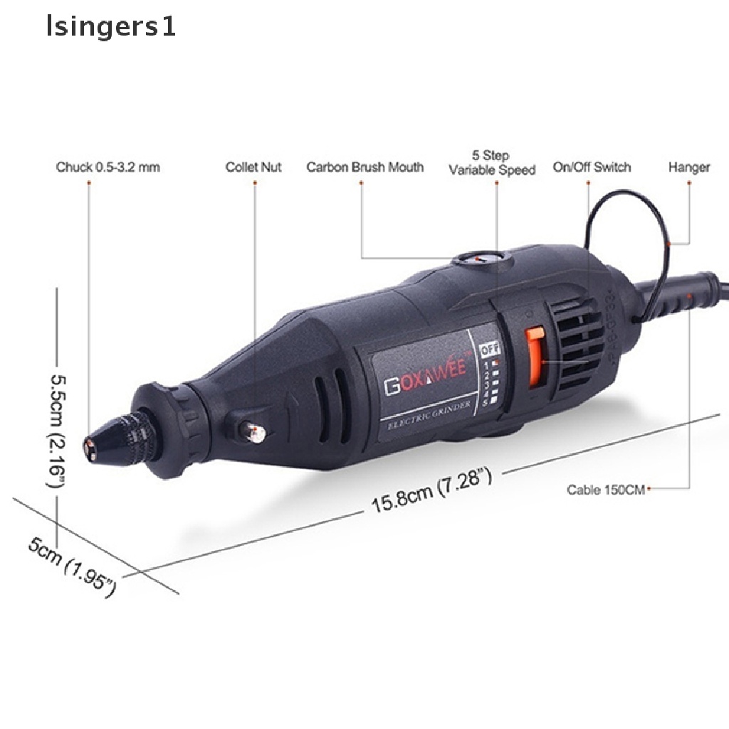 [lsingers1] Electric Mini Drill Rotary Grinder DIY Drill Polishing with 6/130Pcs Accessories Boutique