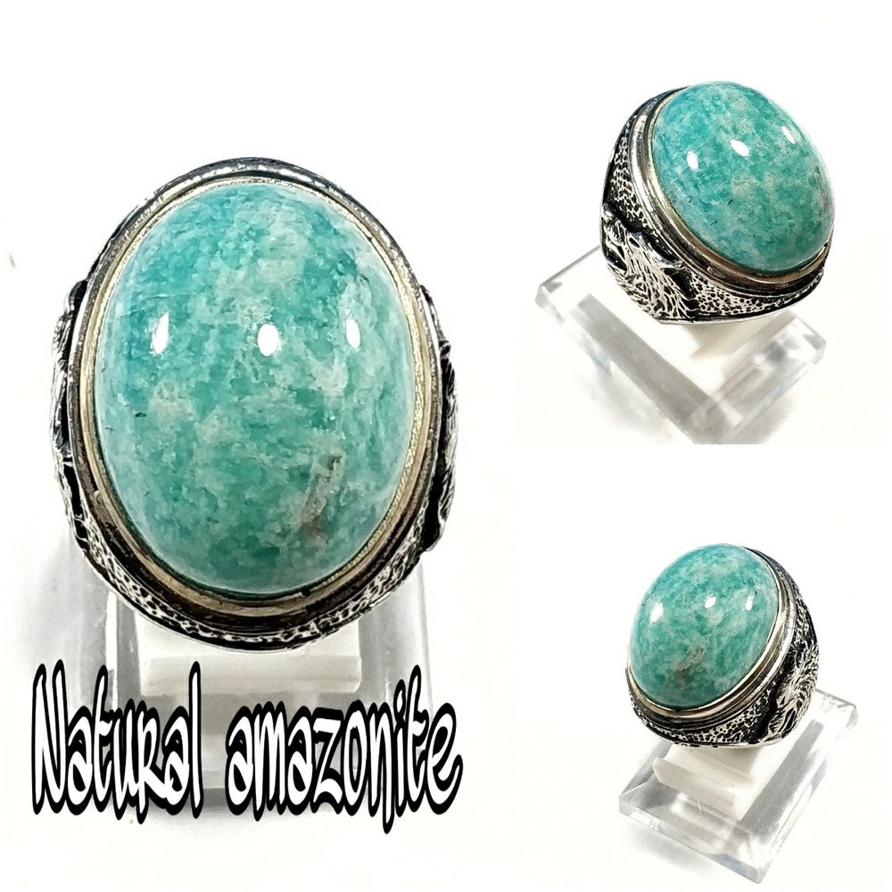 CINCIN BATU AKIK NATURAL AMAZONITE BIG SIZE