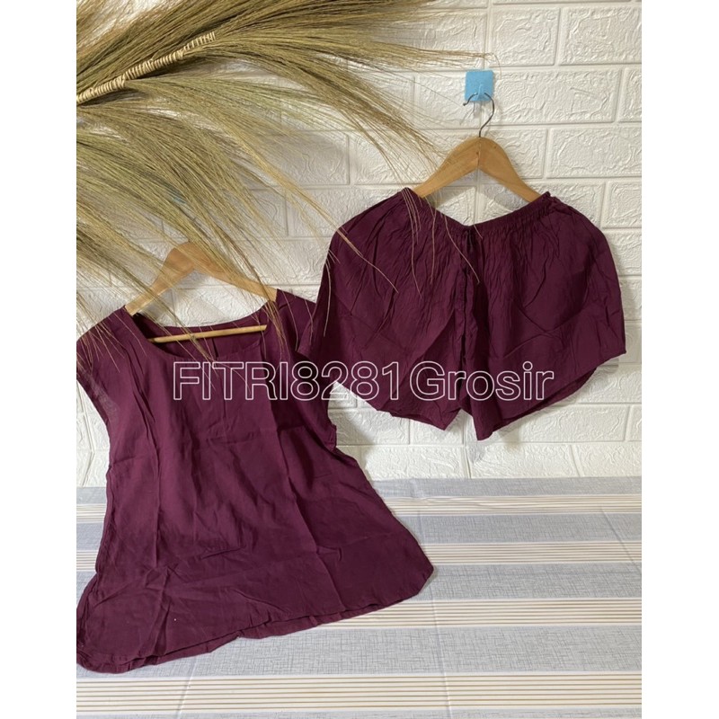 SET PENDEK POLOS ALL SIZE MAX BB 60kg XXL MAX BB 90kg RAYON