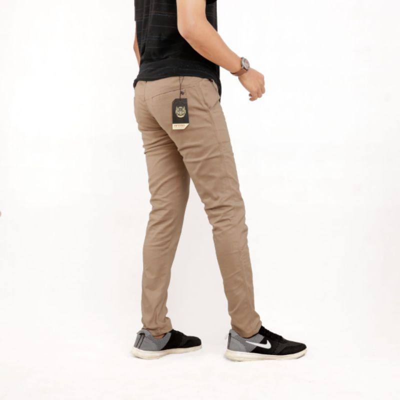 CELANA CHINO Panjang pria Slimfit KERJAHARIAN Santai Casual Formal Hitam Abu Cream Mocca Size