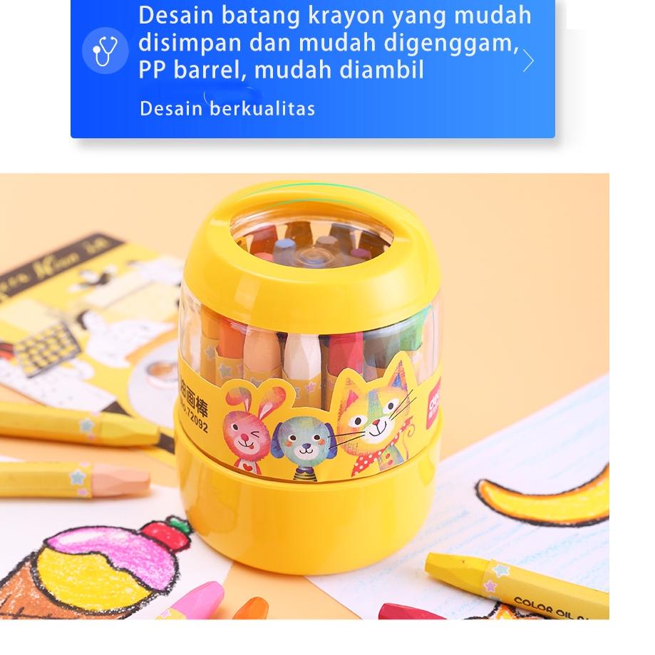 

국 Deli 12/24 warna oil pastel desain Barrel, mudah untuk diambil dan ditempatkan 72090 72092