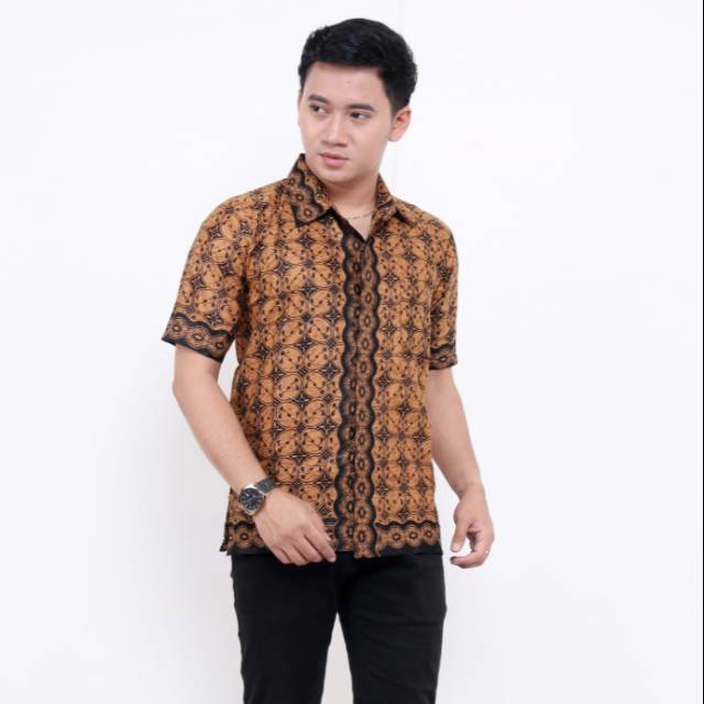 Hem Batik Pria Pendek Lawasan Sogan/Pari Sulur/Parang Black/Merak Papua Ori by Batiek Solo DC270927