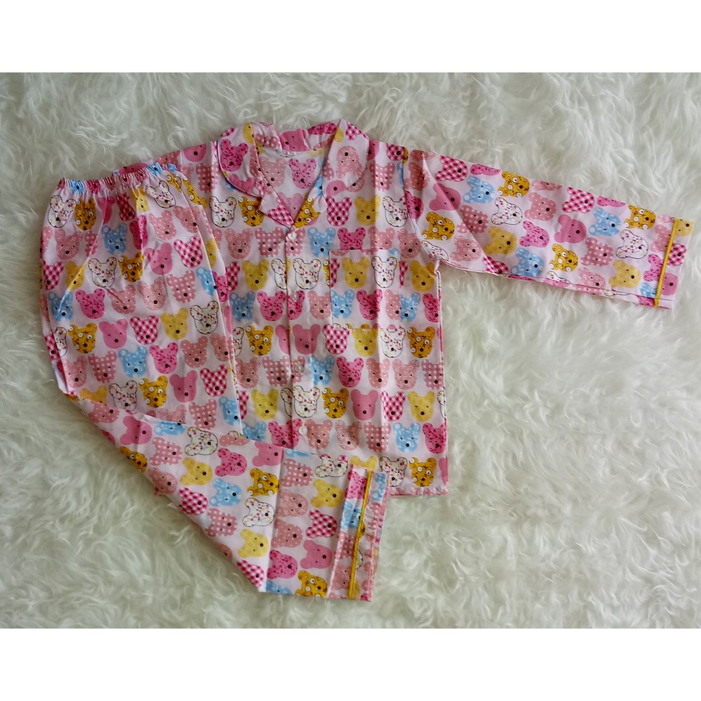 NEW Special edition piyama anak cewek / piyama pink teddy / piyama pink bear / piama anak cewe