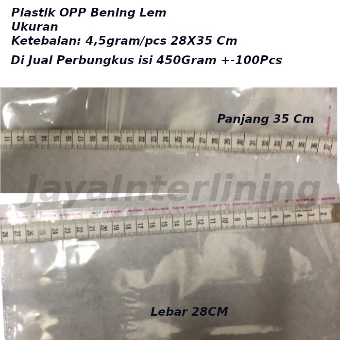 Plastik OPP Baju Bening SEAL Tebal 4,5gram Ukuran 28X35CM 100pcs