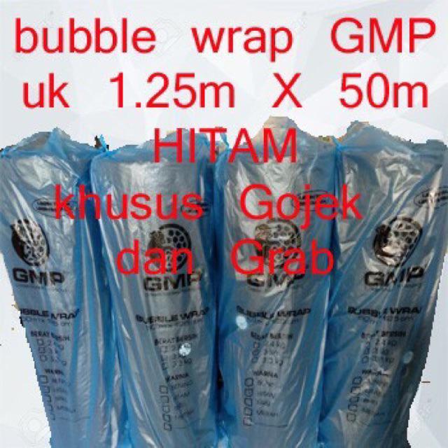 BUBBLE WRAP HITAM GMP UKURAN 1,25M X 50M MEREK GMP