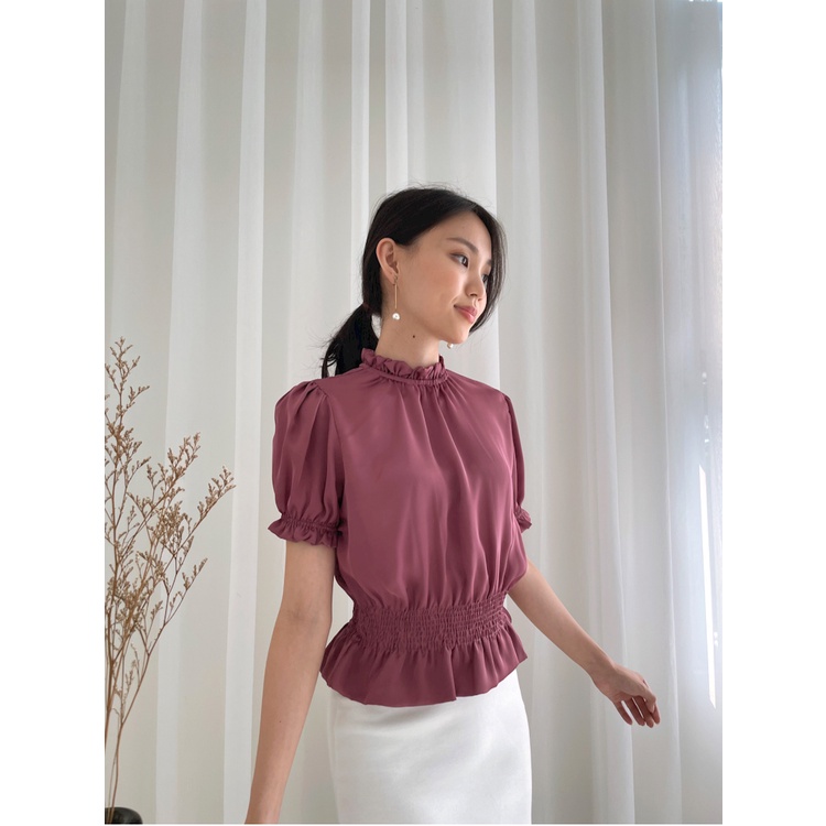 Kadaka T-0406 Satin Blouse Detail Smock Elegant