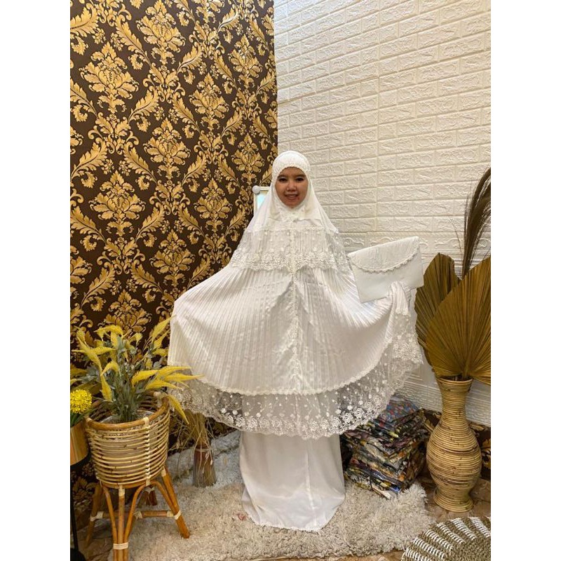 MUKENA PLISKET RENDA PRADA KALUNG TILEU VELVET PREMIUM