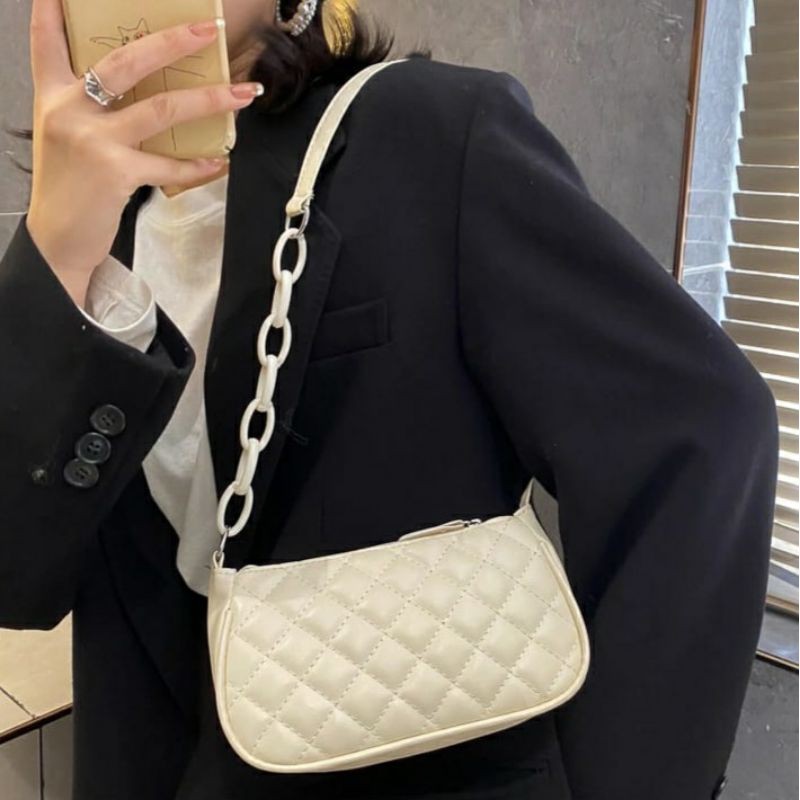 dem_sare / DS1056  MULAN - Shoulder Bag Tas Selempang bahu tas rantai vintage tas fashion wanita motif bordir