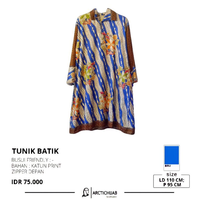 TUNIK BATIK KERJA | ATASAN WANITA BUSUI | BAJU MODEL TUNIK