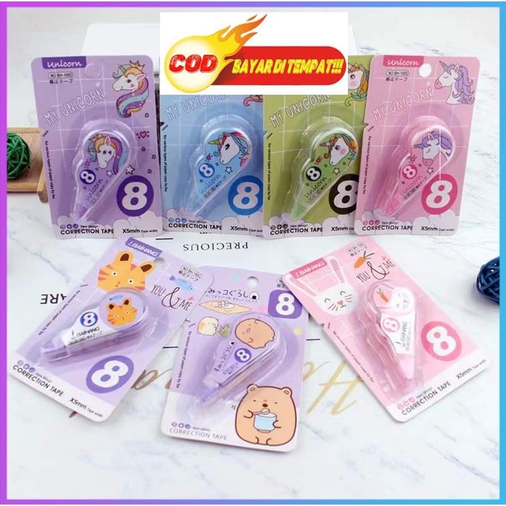 OTS 907 - Correction tape karakter kartun lucuTipex Roll tip-ex kertas fancy mini tipe-x