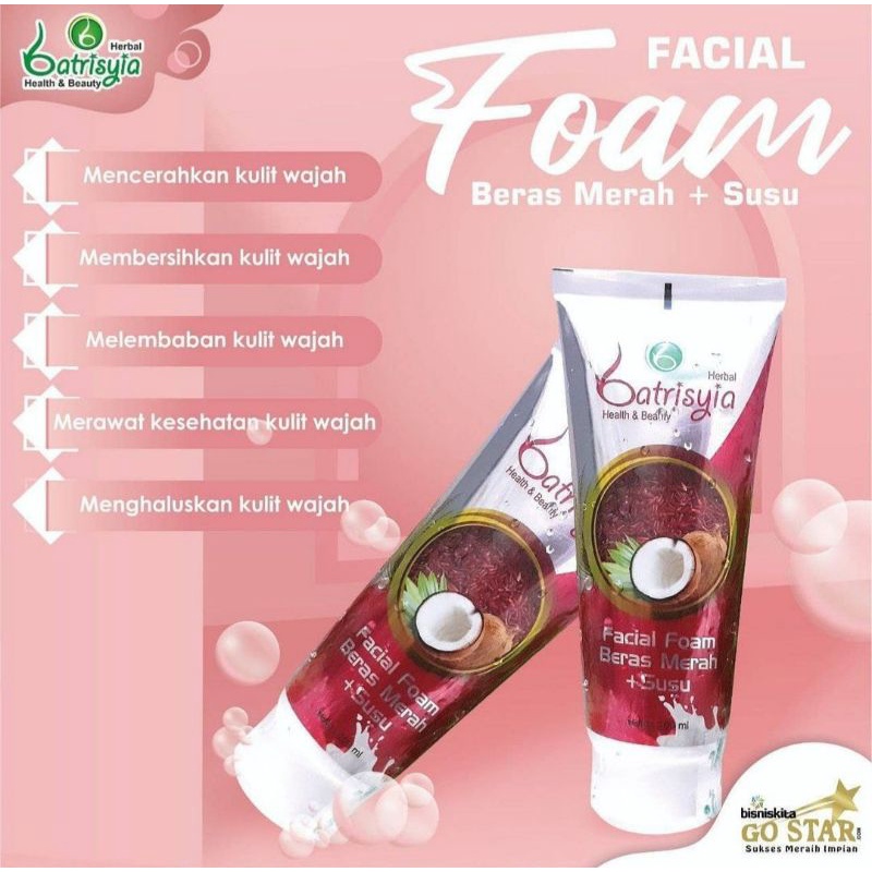 Facial foam beras merah batrisyia herbal/ facial foam herbal  untuk jerawat