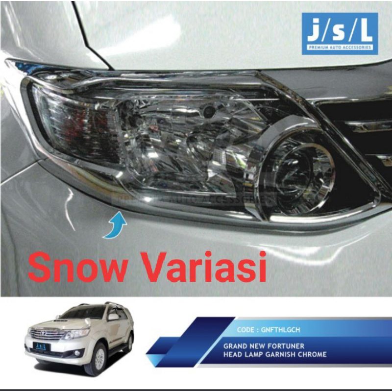 Grand New Fortuner 2014 2015 garnis lampu depan krom head lamp garnish chrome JSL