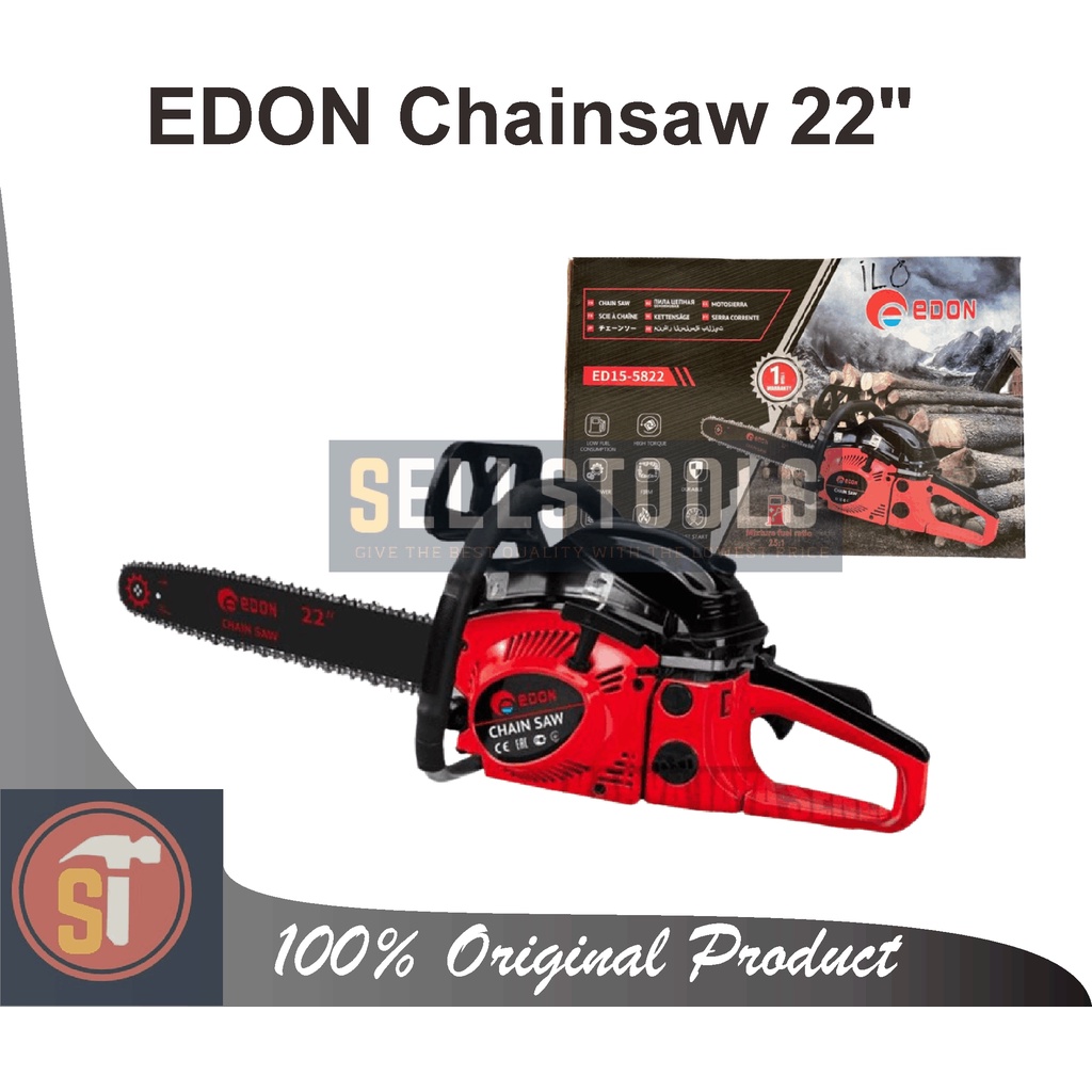 EDON Mesin ChainSaw 22" Tak - Gergaji Potong Pohon Kayu kualitas TOP merk EDON BISA COD