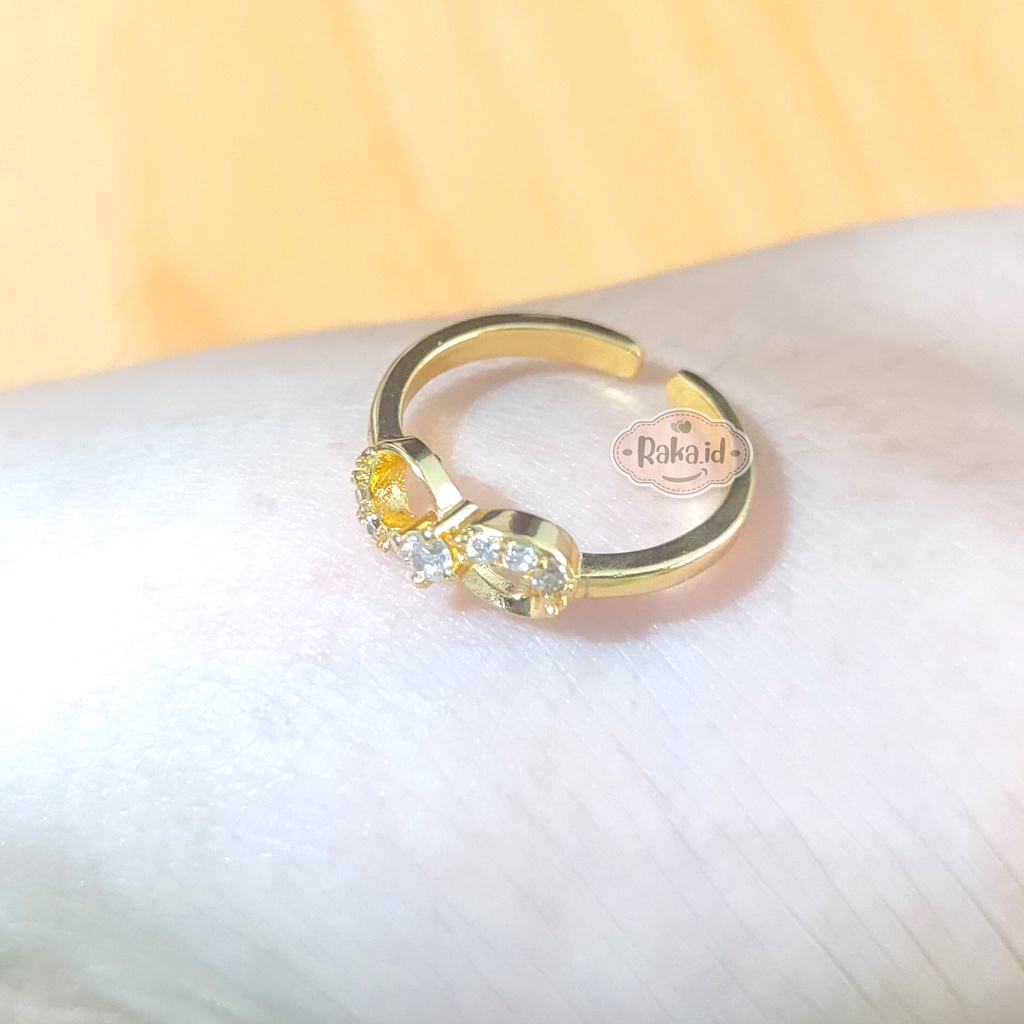 Cincin Anak Motif Infinity Mata Satu Gold Adjustable Perhiasan Anak 999