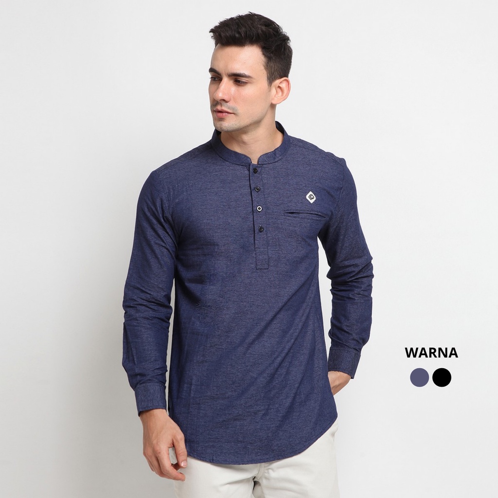 SAMMY NAVY |ManNeedMe x CW| Baju Koko Pria Lengan Panjang Baju Muslim Pria ORIGINAL