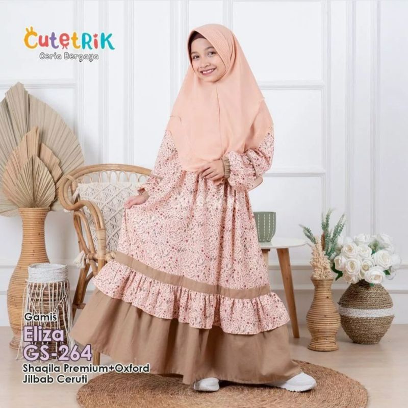 SET GAMIS ANAK CUTETRIK ELIZA SERIES|| FASHION MUSLIM ANAK TERLARIS INDONESIA