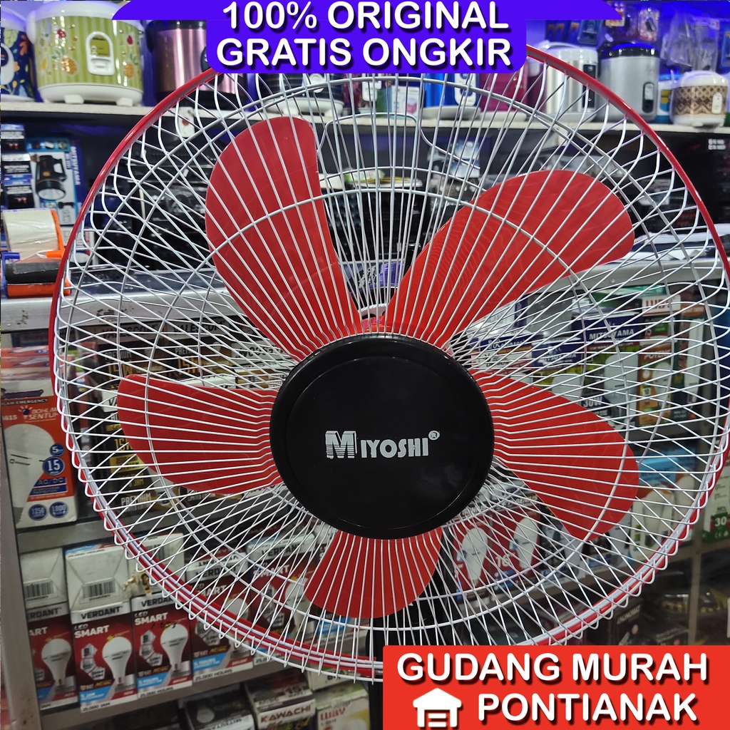 Kipas Angin Merah Miyoshi YASAKA 5sayap 16 inch Standa fan berdiri