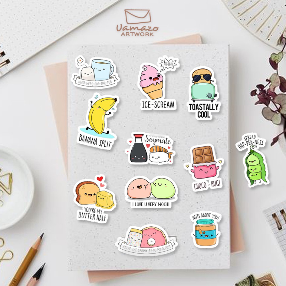 

Sticker Tumblr / Food Puns / Sticker Pack / Sticker Lucu / Sticker Aesthetic / Sticker Scrapbook