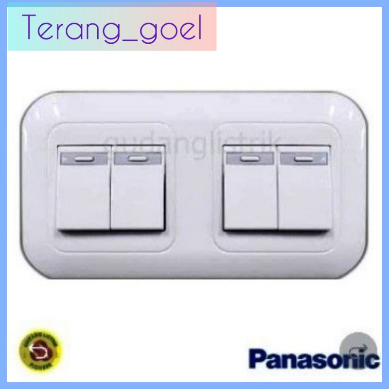 Saklar Tanam Panasonic isi 4 Switch / Inbow 2 Gang 4 Device WEJ 5531 Wide Series Panasonic