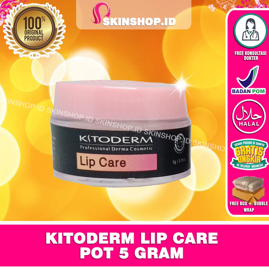 Kitoderm Lip Care POT (5GR) Original / Pelembab Bibir Kemasaan POT BPOM Aman