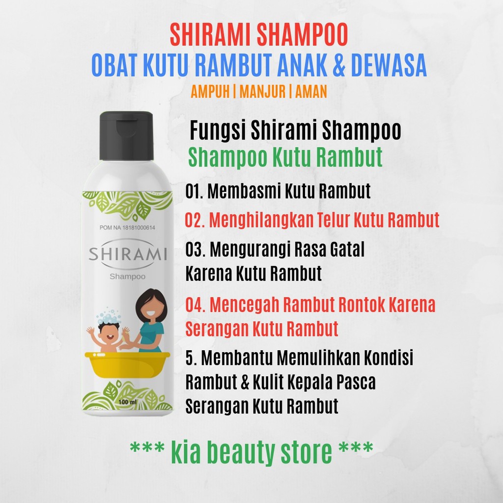 Obat Shampo Penghilang Kutu Rambut dan Telur nya Ampuh SHIRAMI Original 100ml