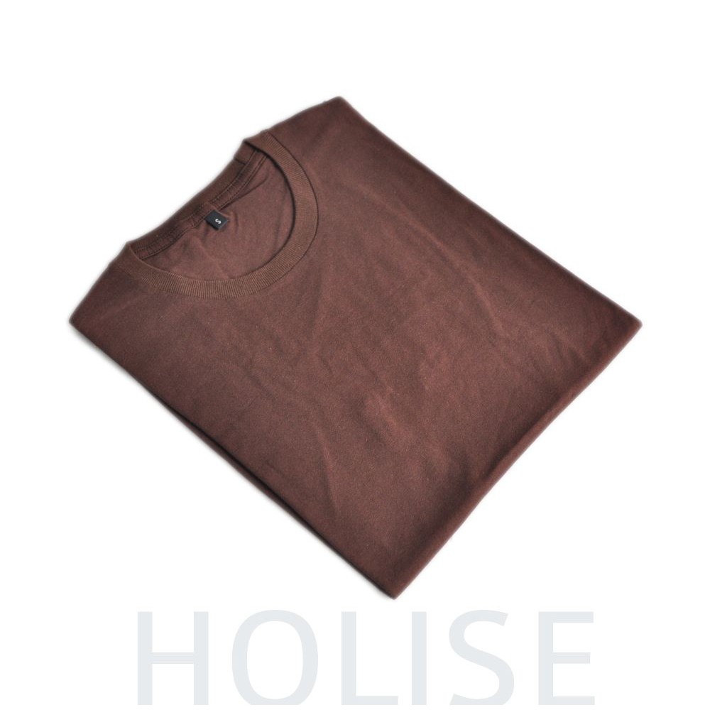 Kaos Polos Coklat, Fanta, Hijau Daun O-Neck