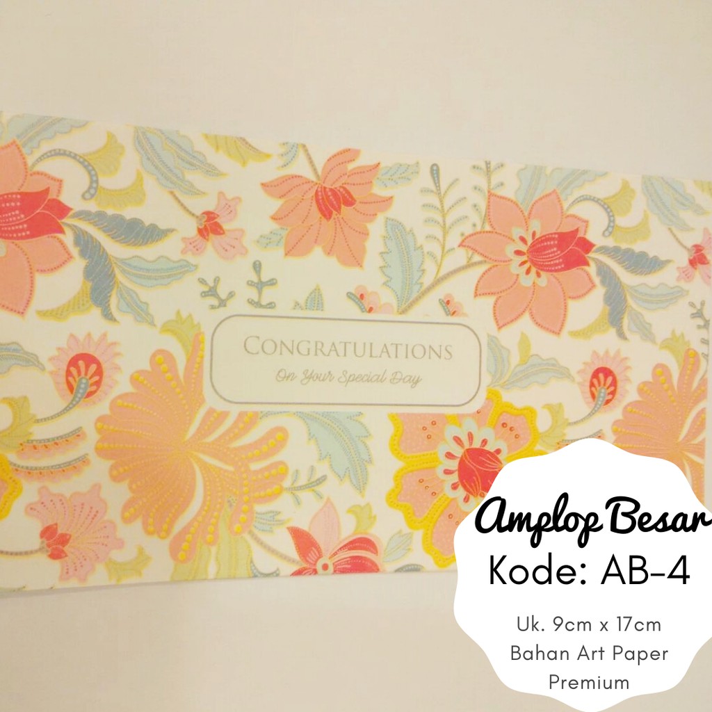 

Amplop Uang Pernikahan Unik Angpao Wedding Besar art paper Fancy AB-4