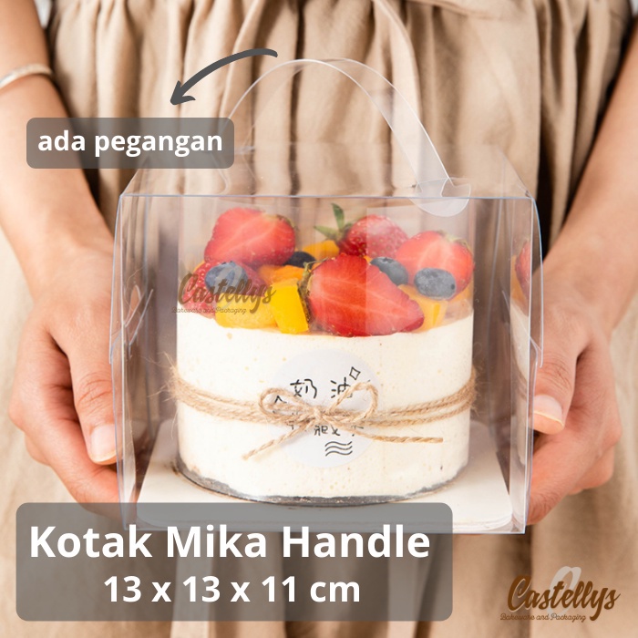 

KMC1311 10pcs Kotak Mika Kue Handle Tart Cake Chiffon