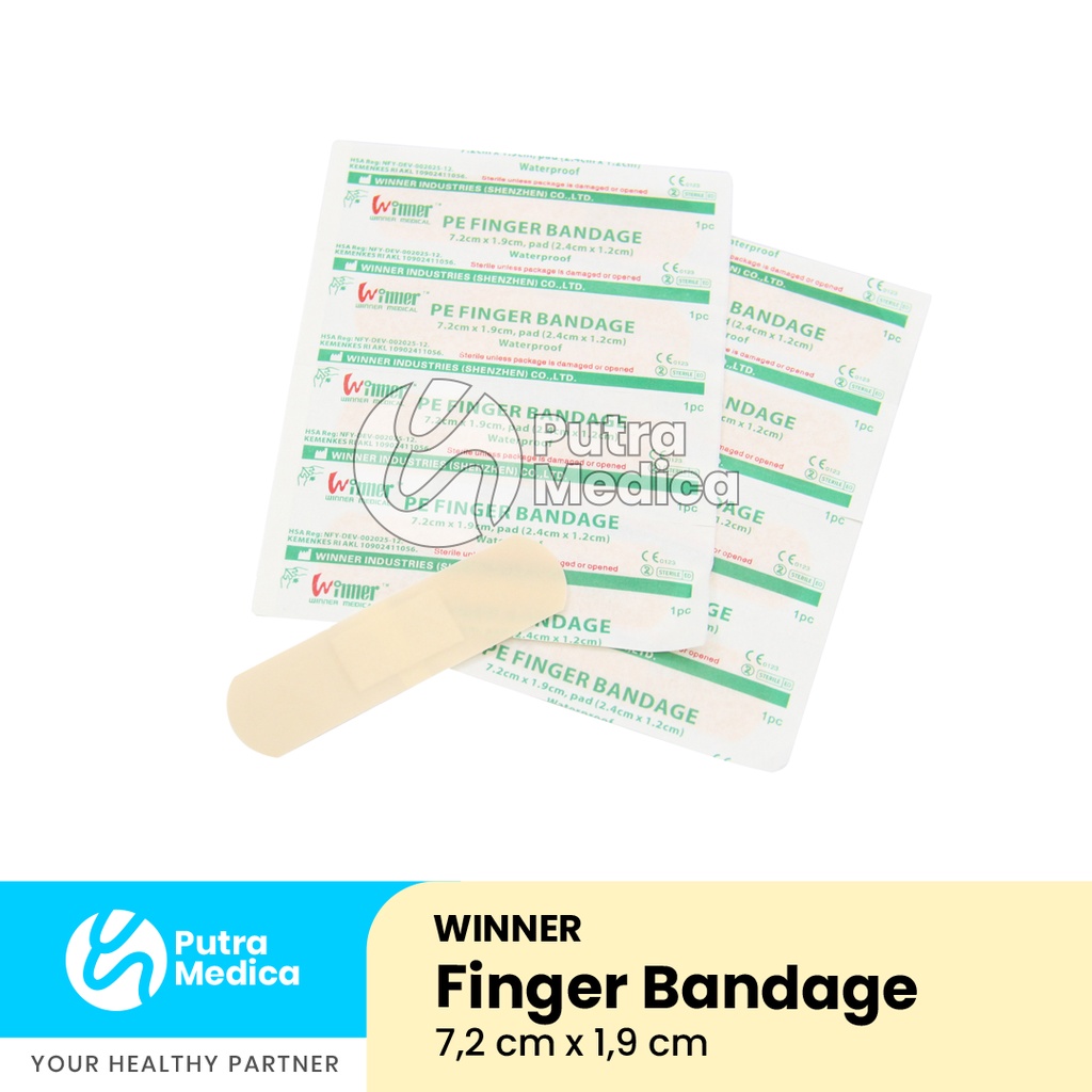 Winner Finger Bandage - 1 Box / Plester Perekat Penutup Luka Elastis / P3K