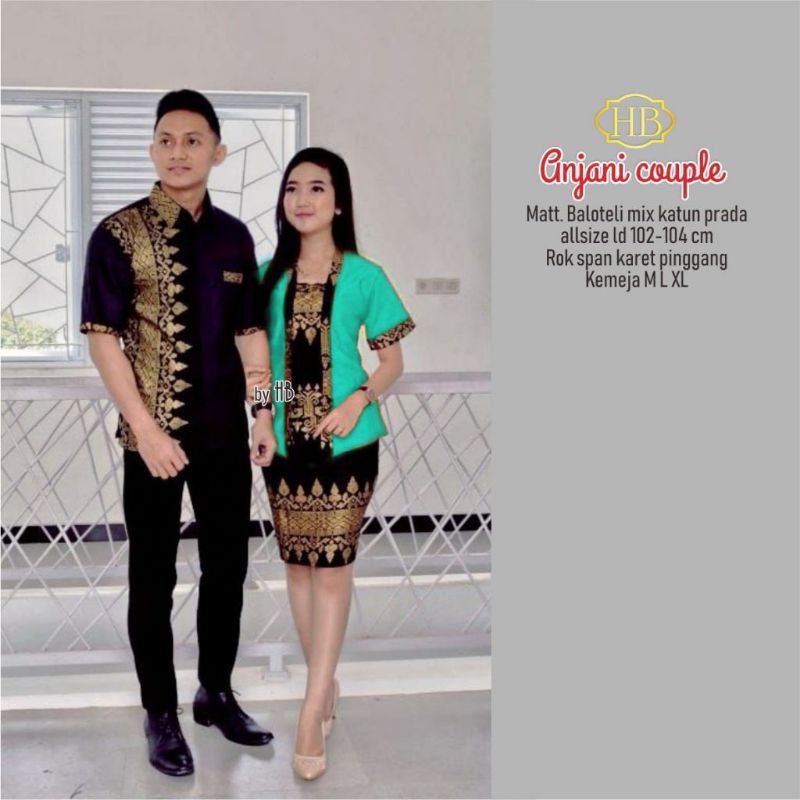 COUPLE RNB ANJANI - HEM LENGAN PENDEK KOMBINASI M L XL