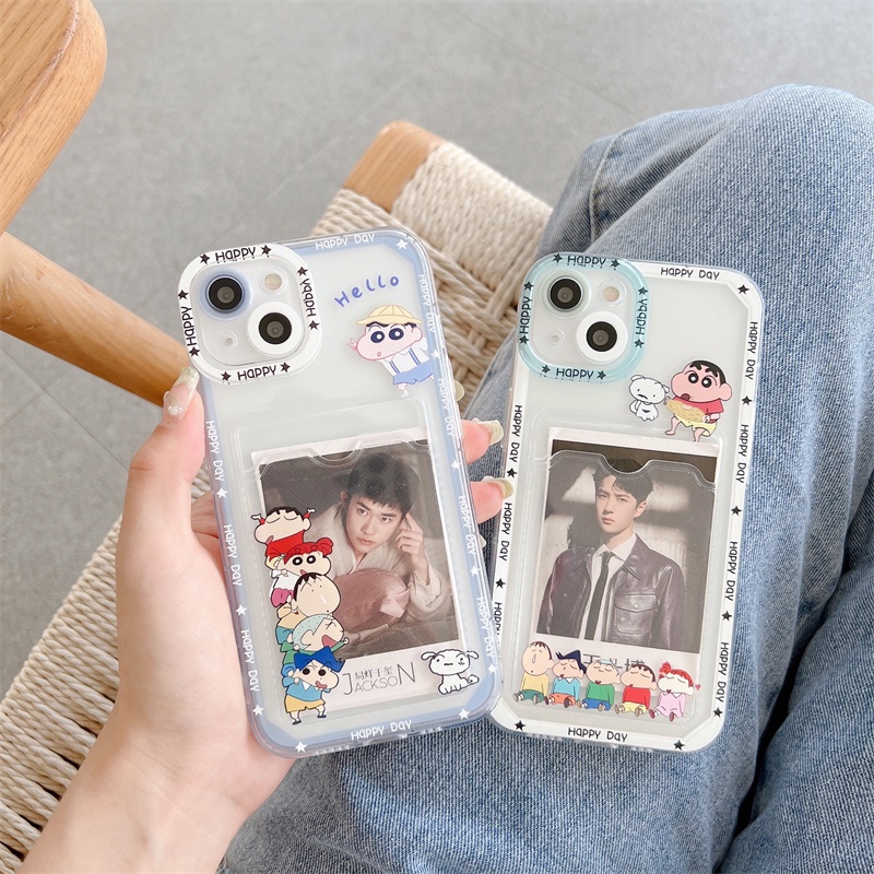 Casing Soft Case Motif Crayon Shin-chan Untuk iPhone 14 13 12 Pro MAX 11 X XR XS MAX 7 8 Plus