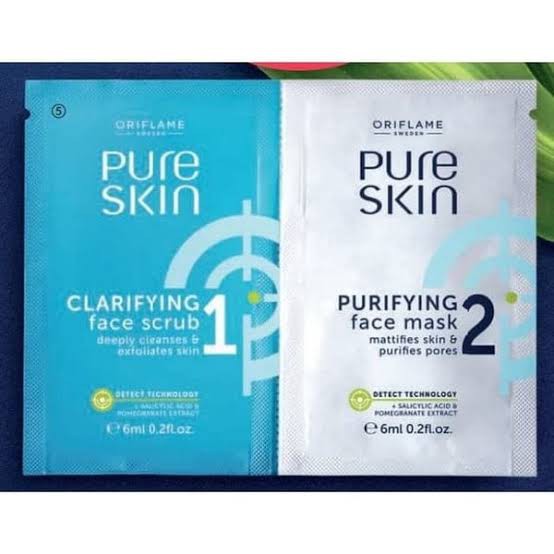 Pure skin clarifying face scrub sachet