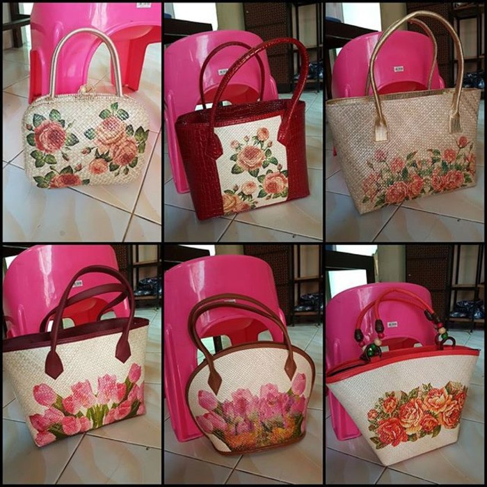 PROMO tas pandan tikar decoupage cantik Terlaris