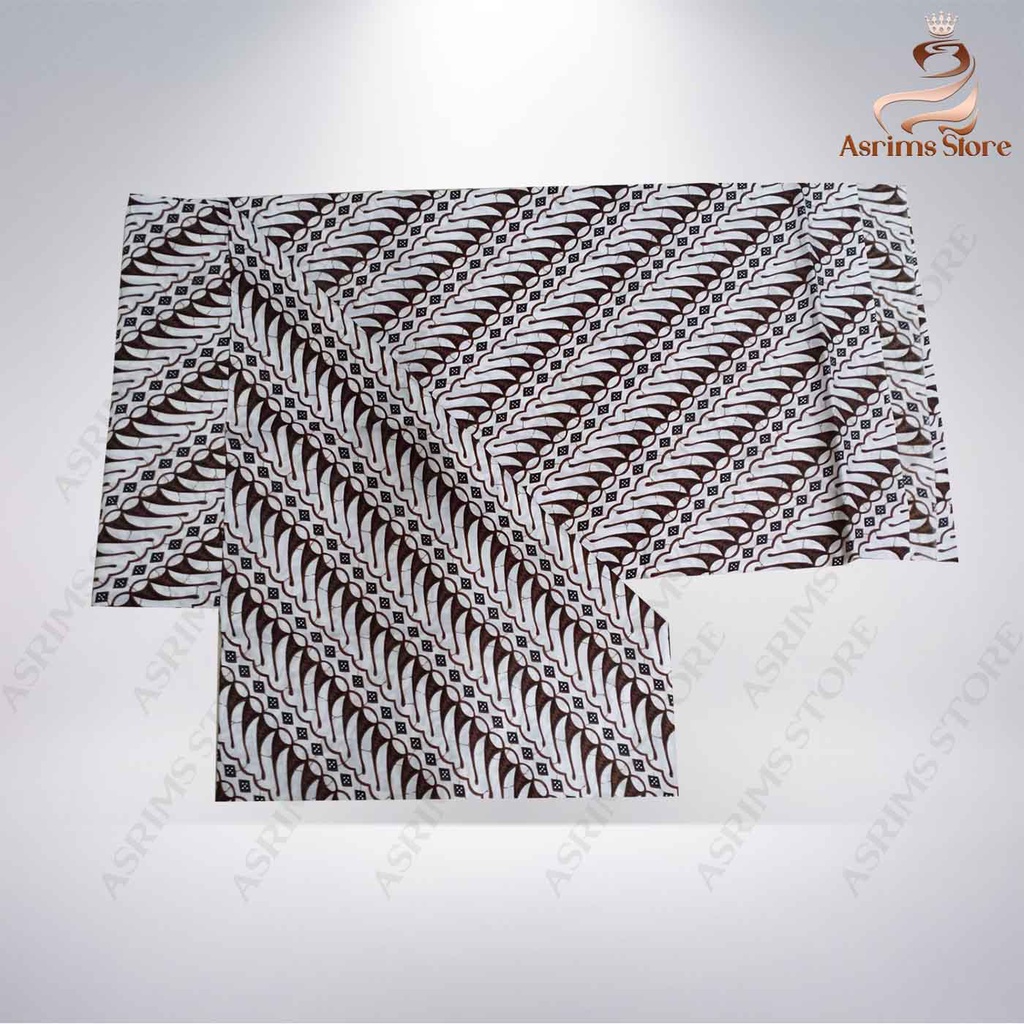 Kain Batik Jogja Jarik Batik Samping Kebat Jogjaan Hitam Putih Santoso AAA Premium Original-33AAA