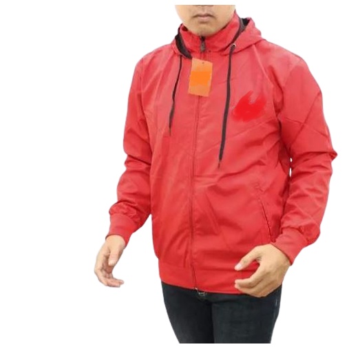 [Promo Sale] COD/Jaket Parasut Olahraga Sporty Jogging Lari Polos Hitam M-XXL-5