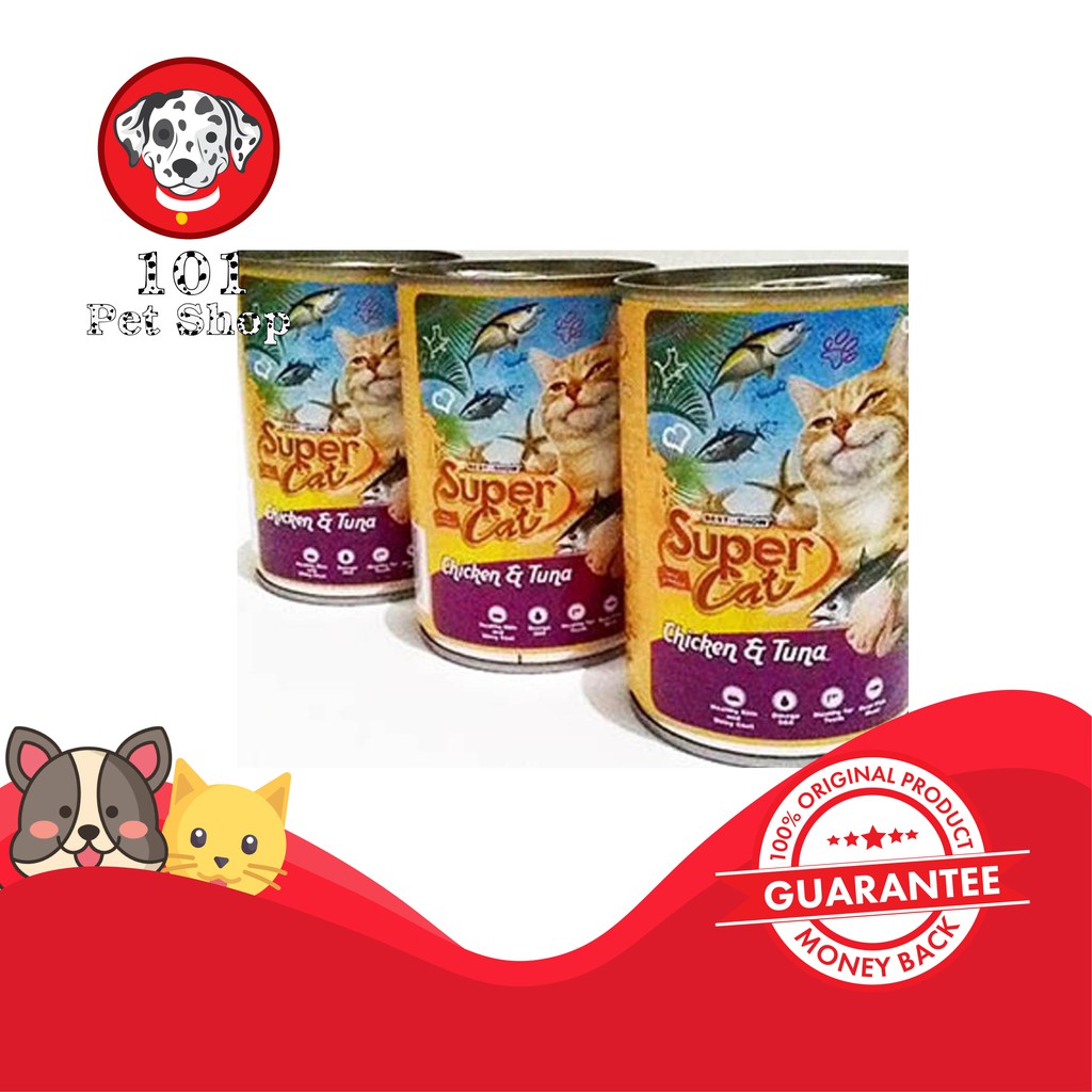 MAKANAN KUCING SUPER CAT CHICKEN &amp; TUNA 400GR